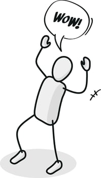 Stunned Isometric stickman figure dynamic gestures vector