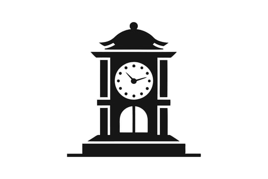 Grandfather Clock - Elegant Vintage Silhouette Timepiece for Home Interior Design vector