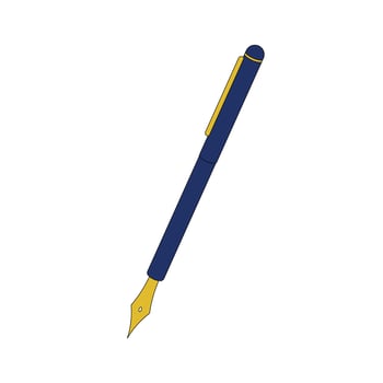 kids drawing fountain pen cartoon isolated vector