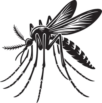 A mosquito with long legs and long wings vector