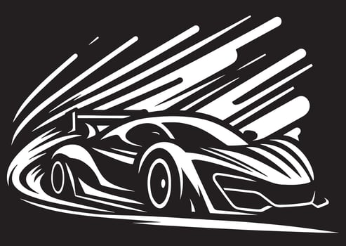 A racing car on a black background vector
