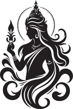 The goddess of india is holding a torch vector