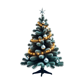 decorated christmas tree with balls png