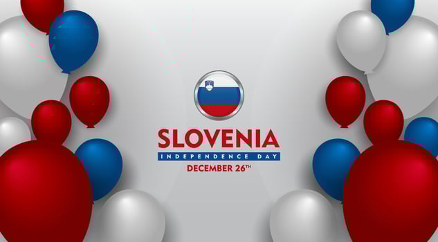 slovenia independence day background with balloons vector
