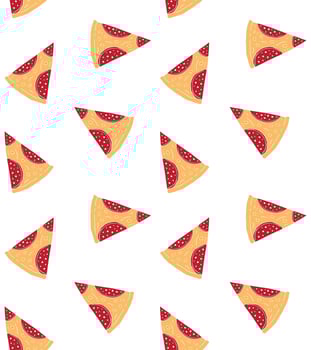 Seamless pattern of pizza slice vector