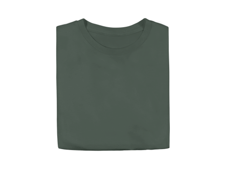 Heather Forest Green colour blank fashion folded tee front mockup template png