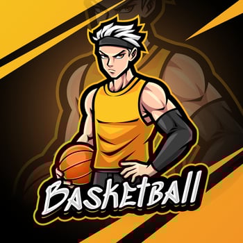 Basketball player mascot logo design vector
