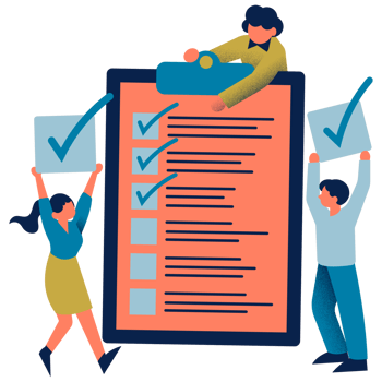 People holding up a checklist with check marks png