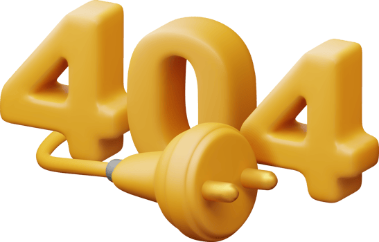 3D electric plug with 404 digits png
