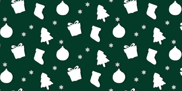 christmas pattren background on green and white color vector