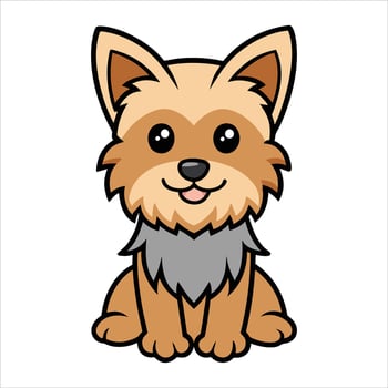 Lovely Baby Silky Terrier Dog Sitting Illustration vector