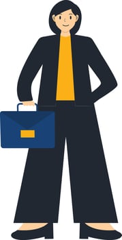 Woman Business with Black Uniform and Bag vector