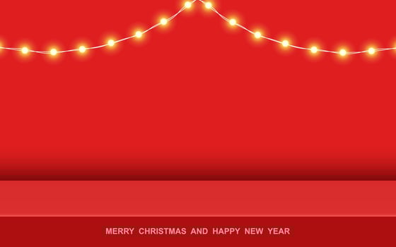 Merry Christmas banner studio table room product display with copy space vector