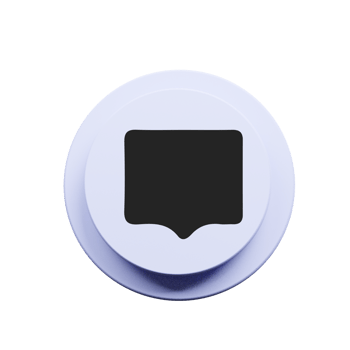 A black and white button with a book icon png