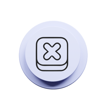 A white button with an x on it png