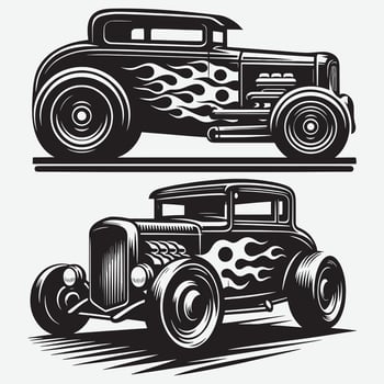 Classic Retro Car Silhouette Isolated for Creative Marketing Materials vector