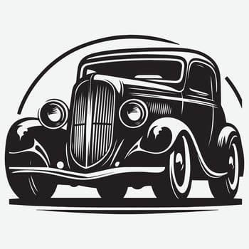 Vintage Car Silhouette Illustration Isolated for Automotive Logo Design vector