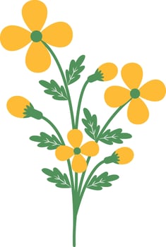 Spring Floral Blossom with Yellow Color vector