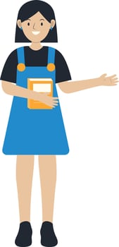 Female Student Enter High School vector