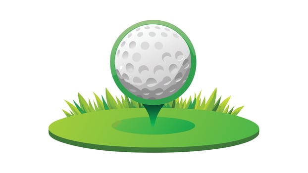 golf ball on tee icon illustration vector