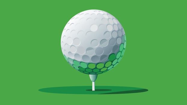 golf ball on green background illustration vector