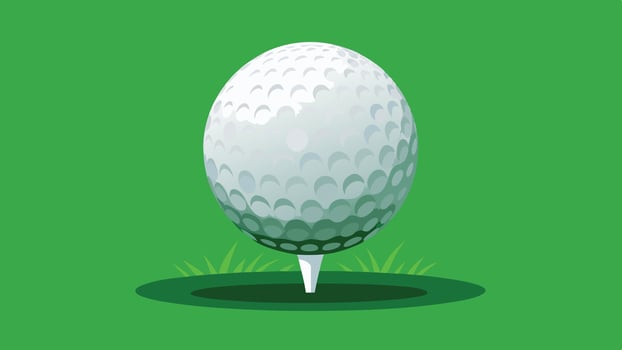 golf ball on tee on green background vector
