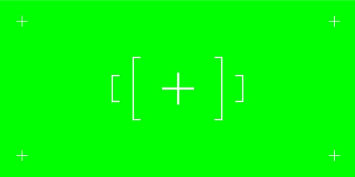 Green chromakey background with tracking cross marks. Perfect for adding VFX in videos. flat illustration for professional production. vector