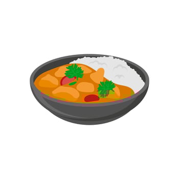 Curry Rice, Indian Symbol illustration vector