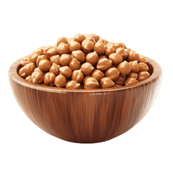 chickpeas in a wooden bowl png