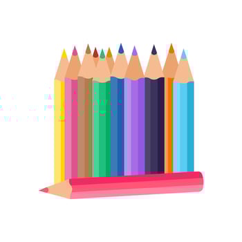 Colored Pencils, Kindergarten illustration vector