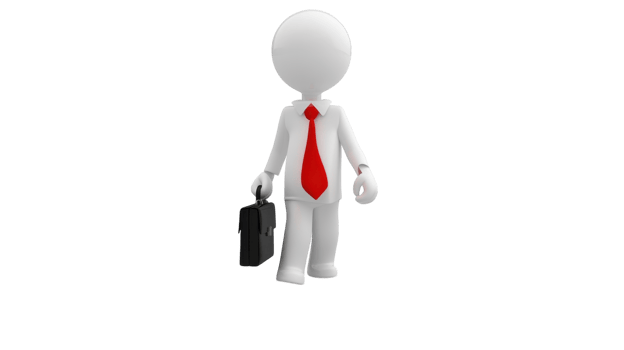 3d man with red tie and briefcase png