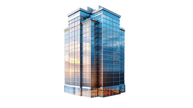 A tall building with windows on the outside png