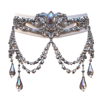 Elegant Belt with Crystals and Beads for Fashion Accessories png