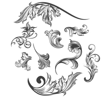 a black and white vintage decoration vector