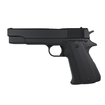 3D rendering of a modern handgun with sleek design and matte finish png