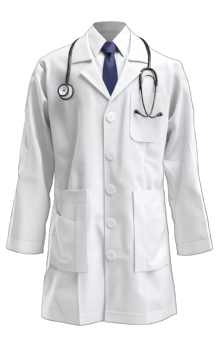 Collection of . Medical White Coat Mock up, isolated on a transparency background. png
