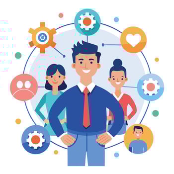Connected Team in Business Network vector