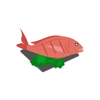 Raw Porgy Fish, Seafood Illustration vector