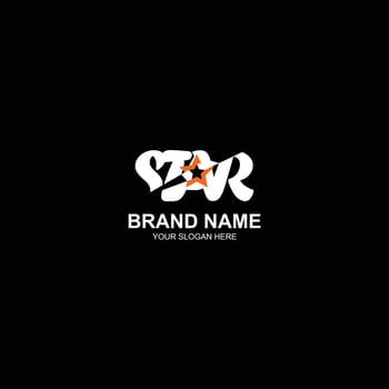 brand logo star initial icon with creative illustration vector