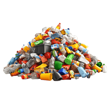 Vibrant Pile of Colorful Plastic Waste for Recycling Concept png