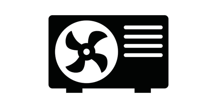A black and white image of a fan on a wall vector