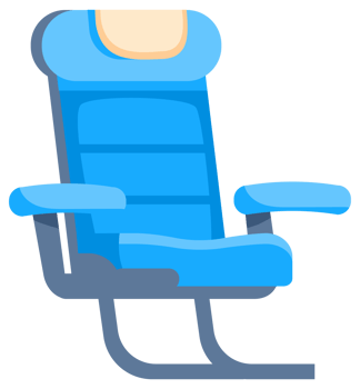 Airplane armchairs. Armchair or stool. Plane transport interior. Aircraft seats png