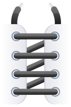 Lacing sneakers and shoes with colorful shoelaces using different tying methods png