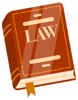 Law firm elements featuring gavel, handcuffs and book of law png