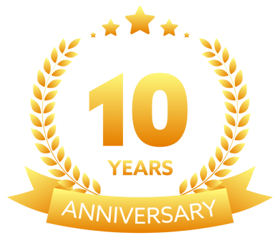 Anniversary icon set with laurel wreath. 10, 20, 30, 40 ,50, 60, 70, 80, 90, 100 years jubilee. Celebration anniversary event. stock illustration png