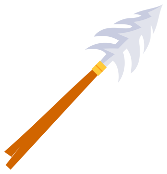 Stone Age Tools For Hunting. Ancient stone weapons. Primitive axe and bow. Hunting knife. png