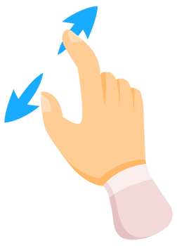 Touch screen hand gestures set. Like swipe, scroll and pinch. png
