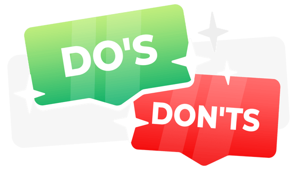 Dos and Donts speech bubble banner. Promotion and advertising label. illustration png