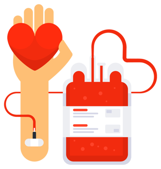 Donate blood concept with blood bag. Donor arm. Medical and healthcare. png