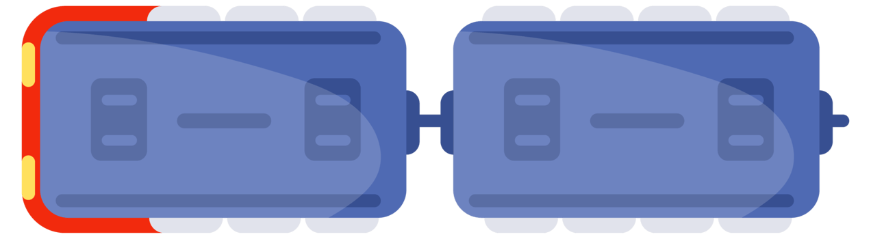 Set of railroad elements showing different types of railways with crossing and train wagons. png